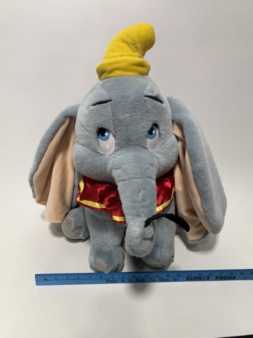 Vintage Walt Disney World Dumbo Plush Elephant 20" Large w/ Tags Display Only